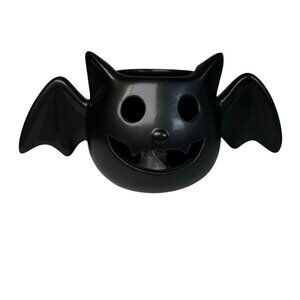 Black Matte Bat w/ Wings Figure w Light Halloween Gothic Home Decor Vampire Punk